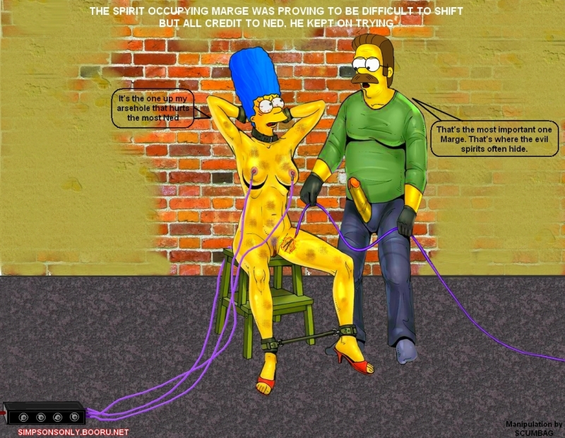 800px x 620px - Ned has a sausage and wants to shoot his jism all over Marge's bitchy baps  and then jam his still swell sausage into her filthy vulva that has â€“ Simpsons  Cartoon Sex